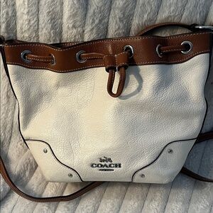 Coach Two-Tone Leather Shoulder Bag